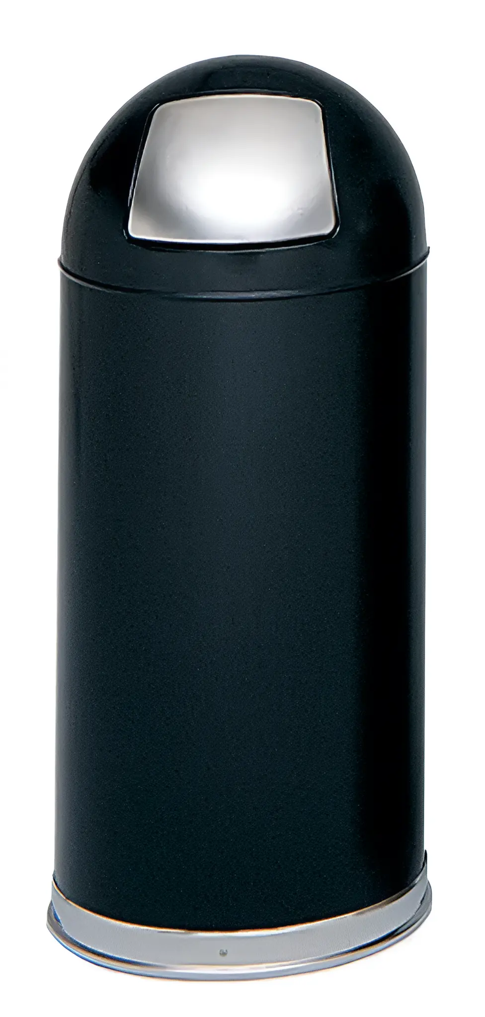 Safco 9636BL 15 Gallon Dome Receptacle with Spring-Loaded Door in Black