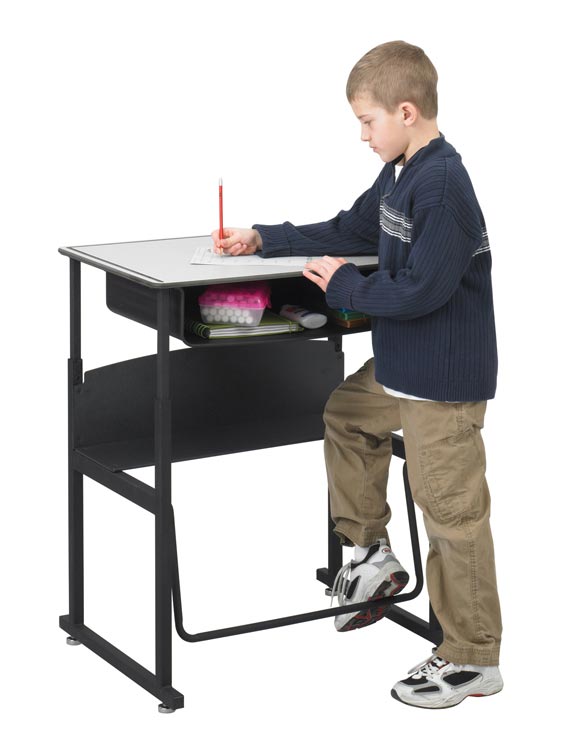Height Adjustable Student Desk with Book Box by Safco Office Furniture