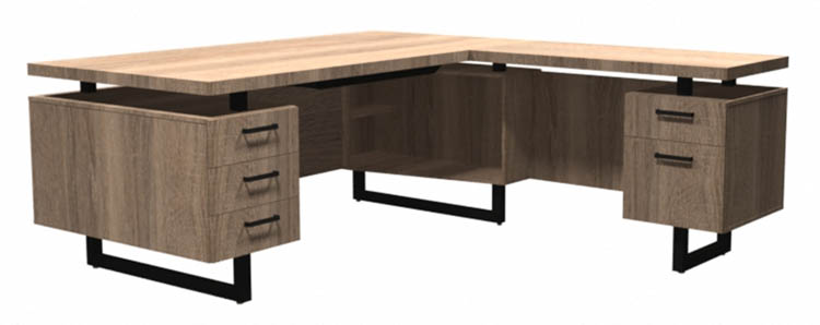 72 x 78 L-Shaped Desk, BBB/BF Pedestals by Safco Office Furniture