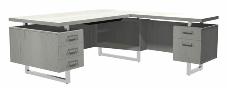 72in x 78in L-Shaped Desk, BBB/BF Pedestals by Safco Office Furniture