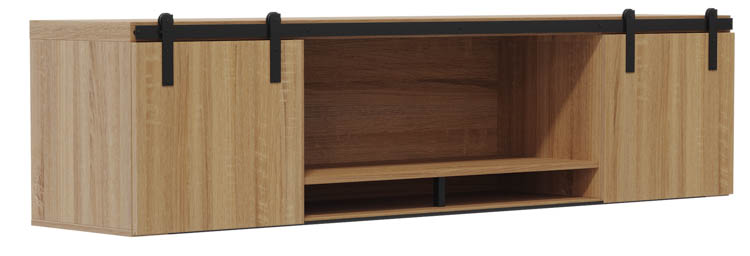 72Ã¢Â€Â� Wall-Mounted Hutch with Sliding Wood Doors by Safco Office Furniture