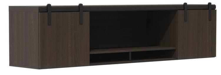 72Ã¢Â€Â� Wall-Mounted Hutch with Sliding Wood Doors by Safco Office Furniture