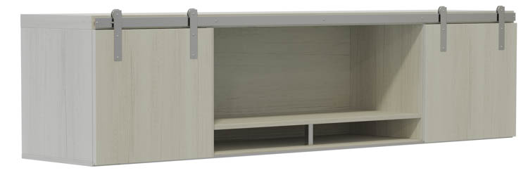 72Ã¢Â€Â� Wall-Mounted Hutch with Sliding Wood Doors by Safco Office Furniture