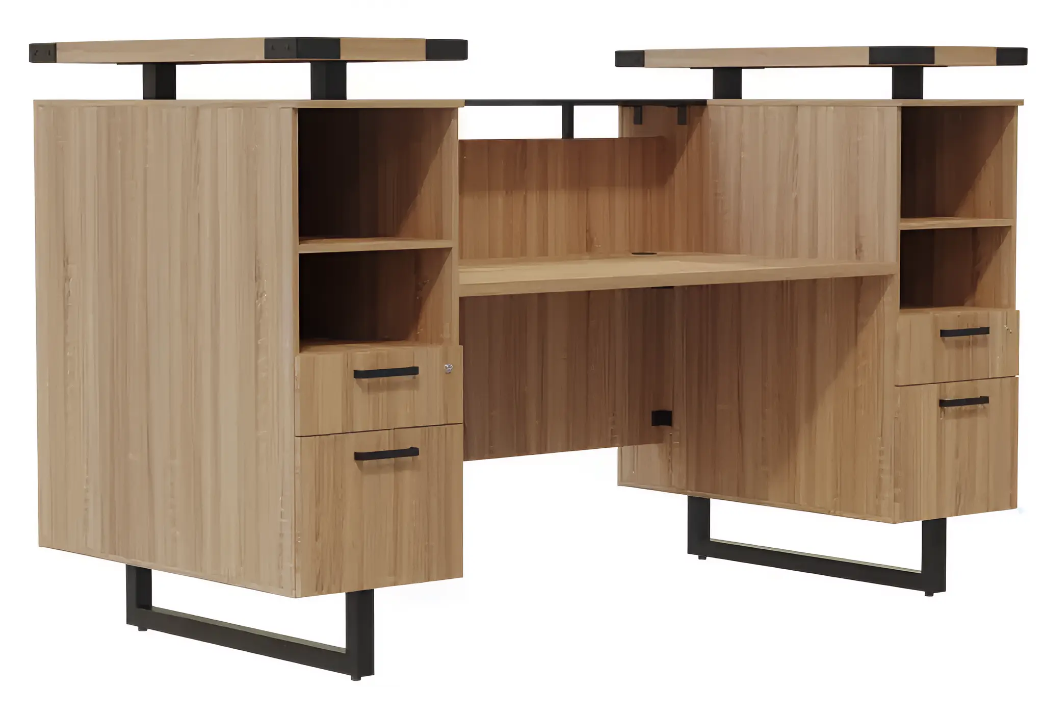 Reception Desk 78in W with Glass Countertop by Safco Office Furniture
