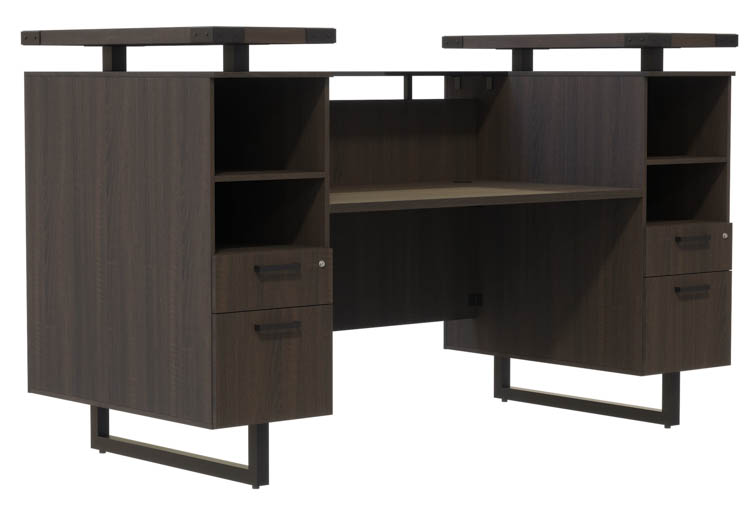 78in W Reception Desk with Glass Countertop by Safco Office Furniture