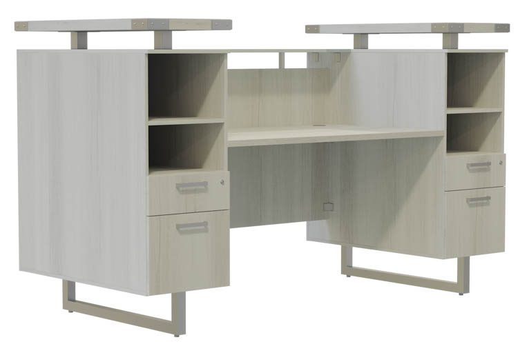 78in W Reception Desk with Glass Countertop by Safco Office Furniture