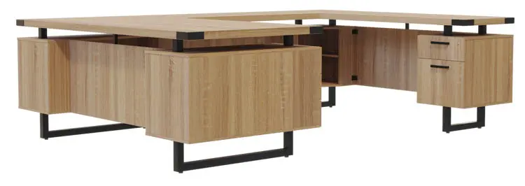 U-Shaped Desk 72in x 98in Locking Pedestal by Safco Mirella Collection