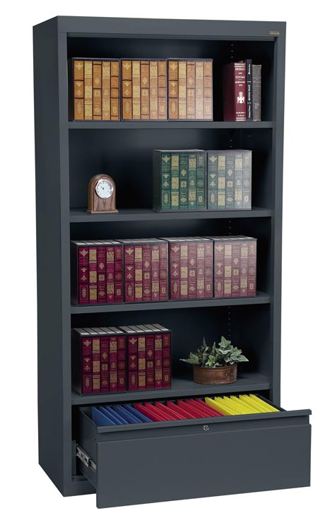 36"W x 18"D x 72"H Bookcase with File Drawer by Sandusky Lee