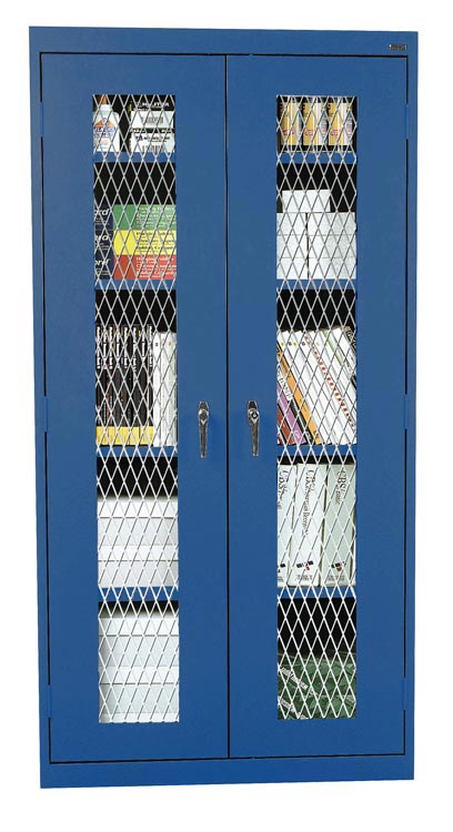 46"W x 24"D x 72"H Expanded Metal Front Storage Cabinet by Sandusky Lee