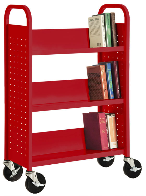 31"W Single Sided Sloped Shelf Booktruck by Sandusky Lee