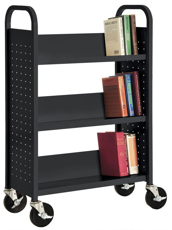 31"W Single Sided Sloped Shelf Booktruck by Sandusky Lee