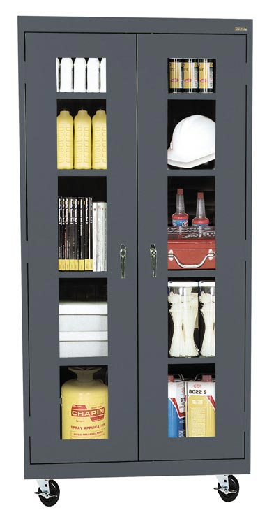 36"W x 18"D x 78"H Mobile Clear View Cabinet by Sandusky Lee