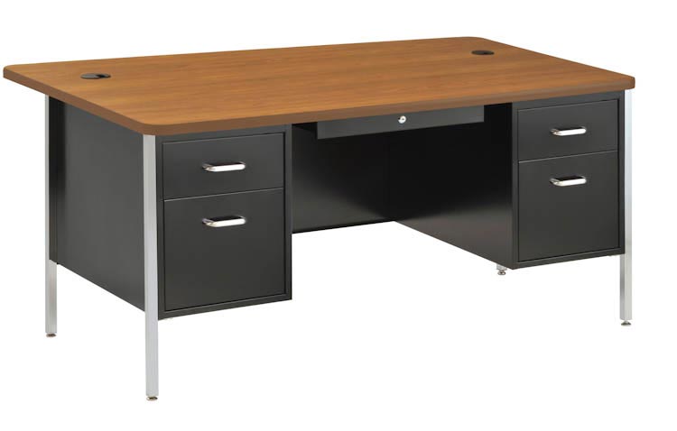 60" x 30" Double Pedestal Steel Desk by Sandusky Lee