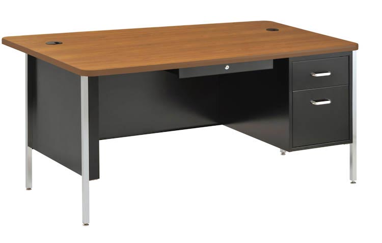 60" x 30" Single Pedestal Steel Desk by Sandusky Lee