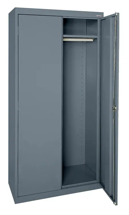Wardrobe Cabinet 46in W x 24in D x 72in H with 3 Point Recessed Locking Handle by Sandusky Lee
