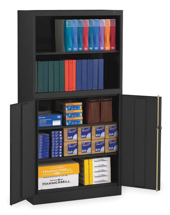 72in H Welded Storage Cabinet/Bookcase Combo Unit by Tennsco