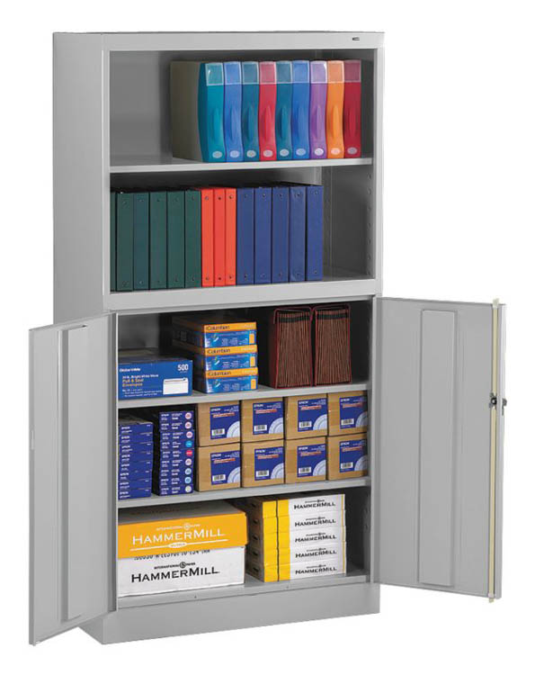 72in H Welded Storage Cabinet/Bookcase Combo Unit by Tennsco
