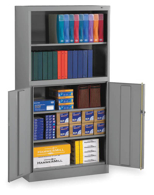 72in H Welded Storage Cabinet/Bookcase Combo Unit by Tennsco