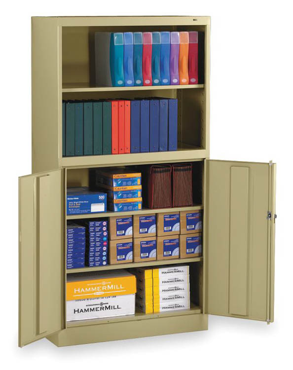 72in H Welded Storage Cabinet/Bookcase Combo Unit by Tennsco