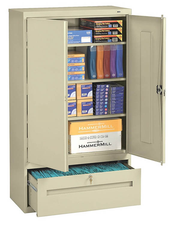 64"H Storage Cabinet with File Drawer by Tennsco