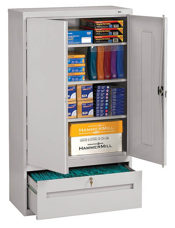 64"H Storage Cabinet with File Drawer by Tennsco
