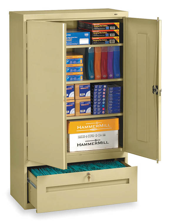 64"H Storage Cabinet with File Drawer by Tennsco