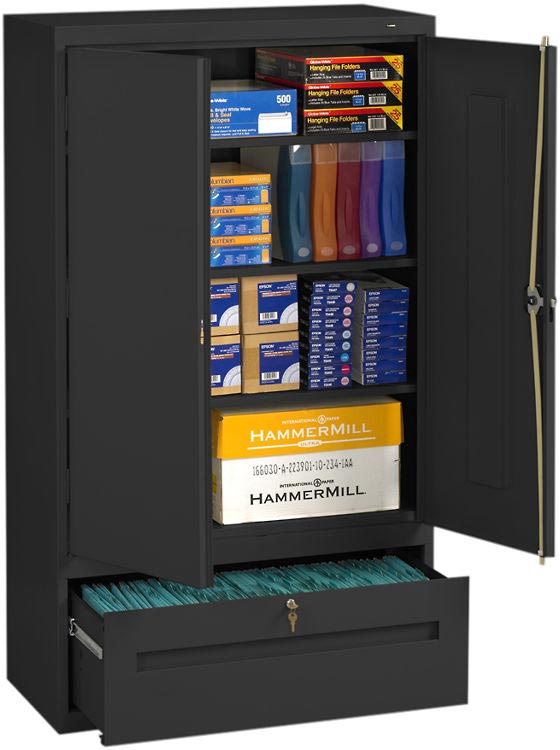 64"H Storage Cabinet with File Drawer by Tennsco