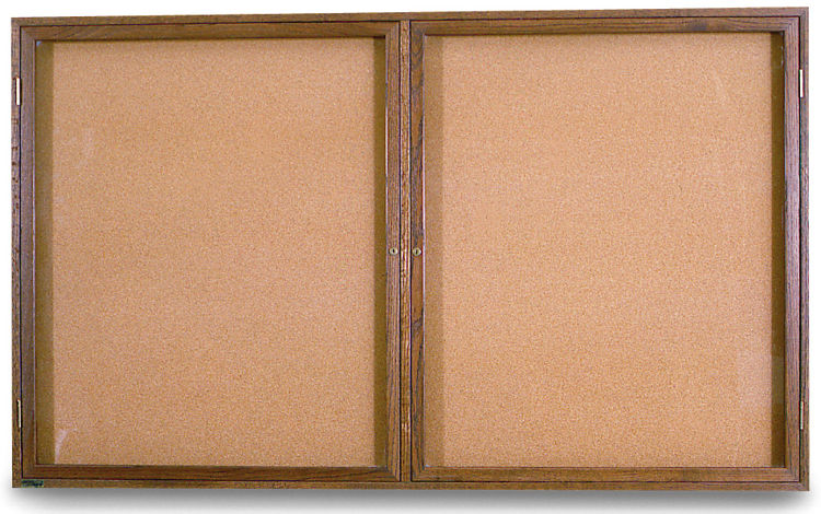 48in x 36in Oak in Door Enclosed Corkboard by United Visual