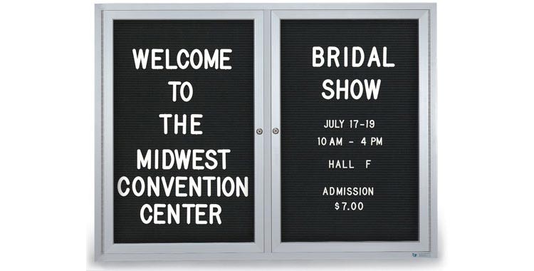 48" x 36" Outdoor Enclosed Letterboard by United Visual