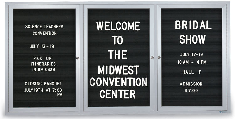 72" x 48" Outdoor Enclosed Letterboard by United Visual