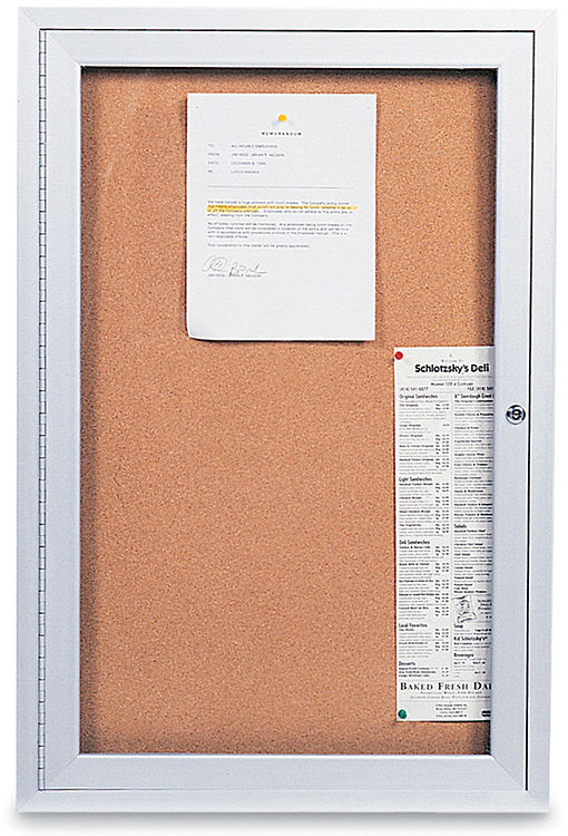 18in x 24in in Door Enclosed Corkboard by United Visual