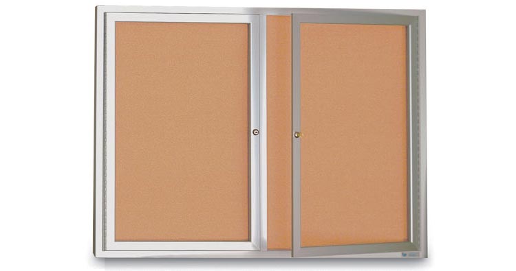 42in x 32in in Door Enclosed Corkboard by United Visual
