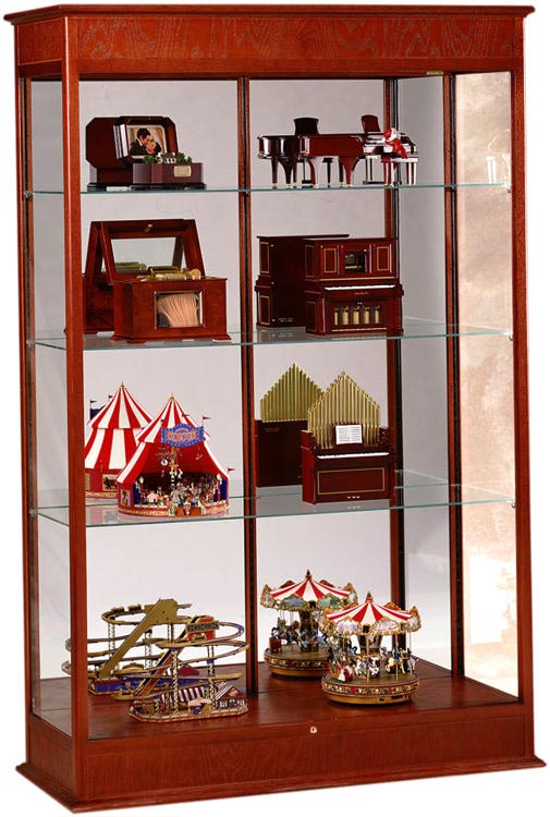 Display Cabinet with Sliding Doors and Mirror Back by Waddell