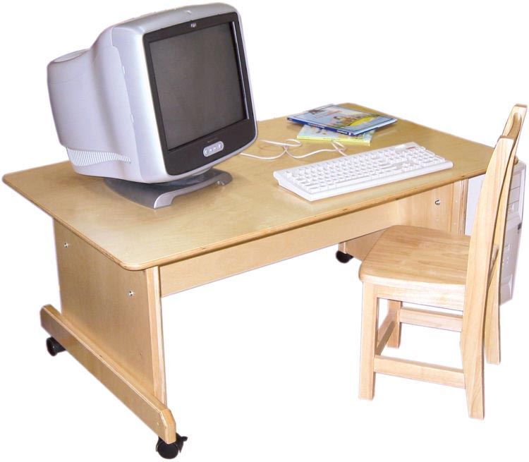 Adjustable Height Computer Table by Wood Designs