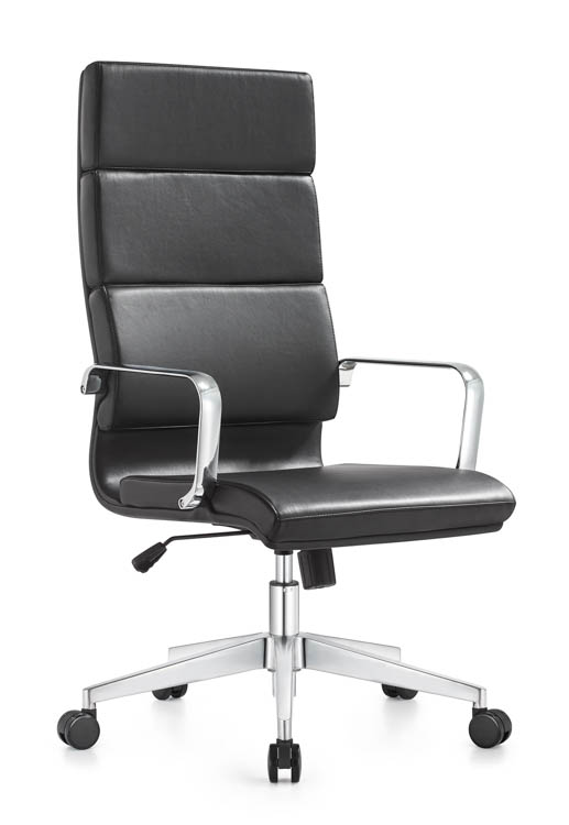 High Back Leather Swivel Chair by Woodstock
