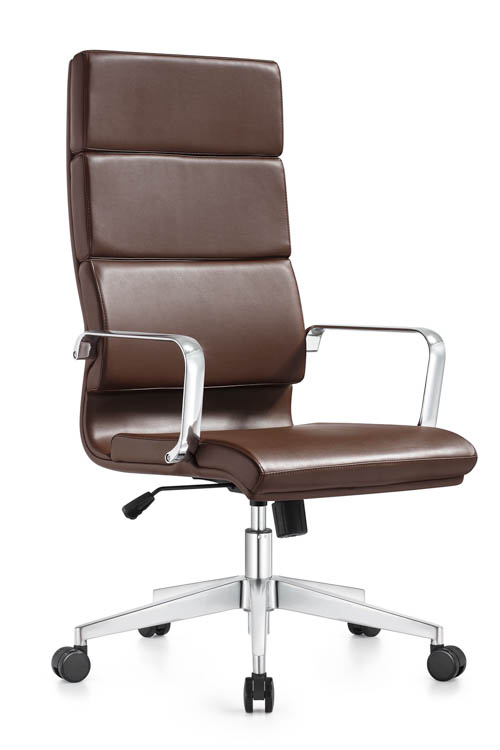 High Back Leather Swivel Chair by Woodstock