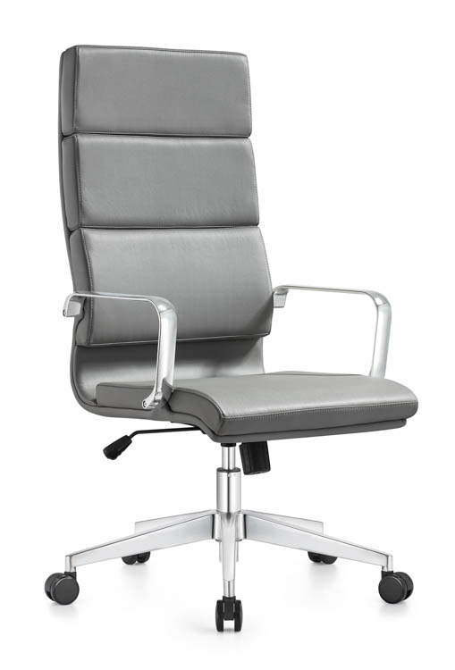 High Back Leather Swivel Chair by Woodstock