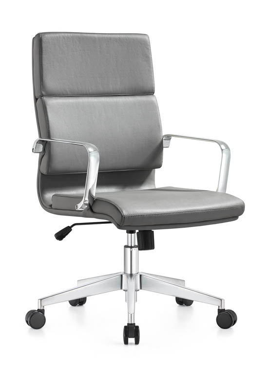 Mid Back Leather Swivel Chair by Woodstock