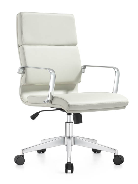 Mid Back Leather Swivel Chair by Woodstock
