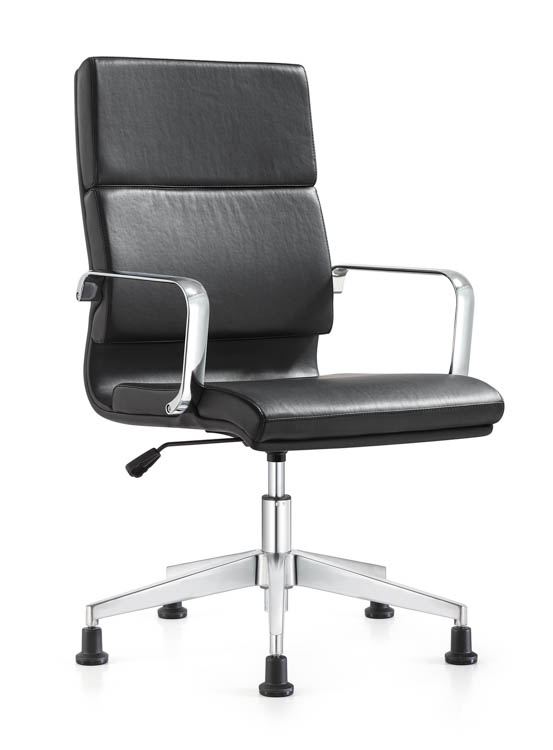 Leather Swivel Side Chair with Glides by Woodstock