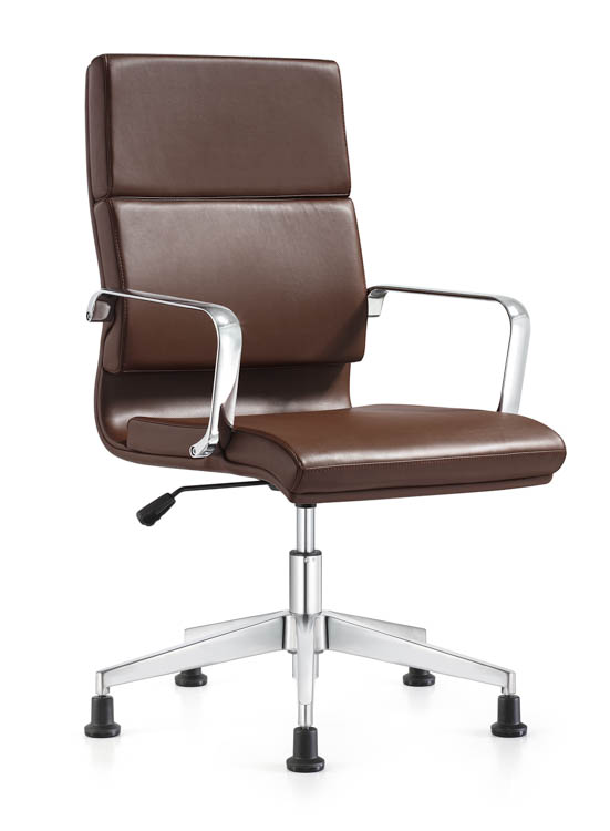 Leather Swivel Side Chair with Glides by Woodstock