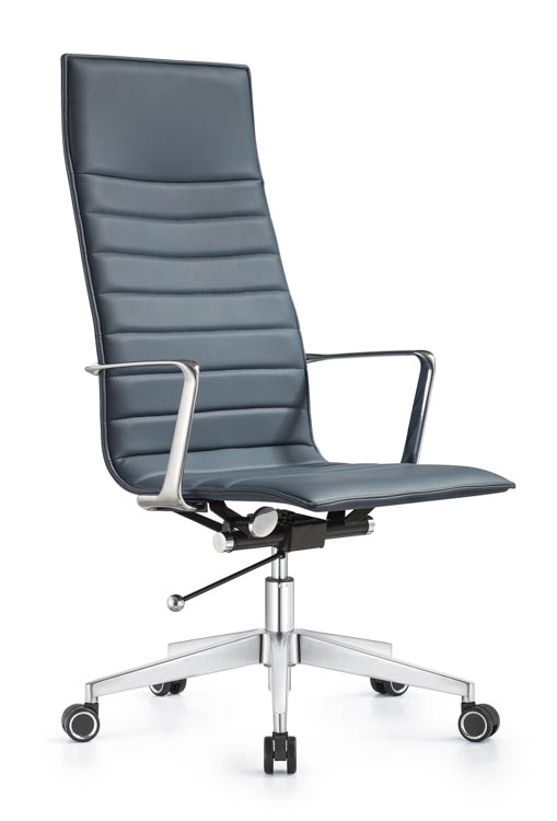 High Back Leather Swivel Chair by Woodstock