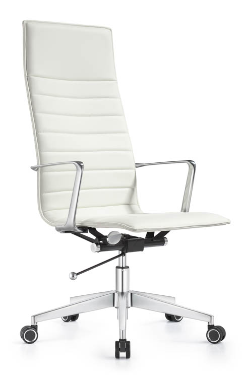 High Back Leather Swivel Chair by Woodstock