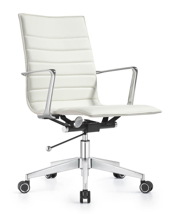 Mid Back Leather Swivel Chair by Woodstock