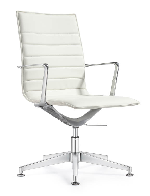 Leather Side Swivel Chair with Glides by Woodstock