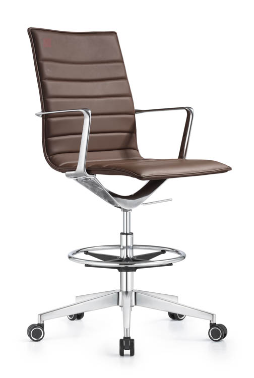 Leather Swivel Stool by Woodstock