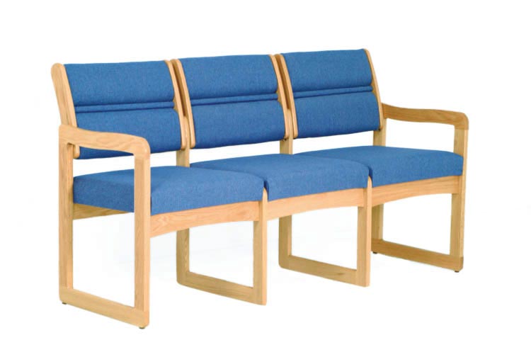 Triple Sled Base Sofa by Wooden Mallet