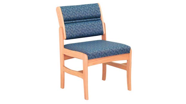 Single Standard Leg Armless Chair Designer Fabric by Wooden Mallet