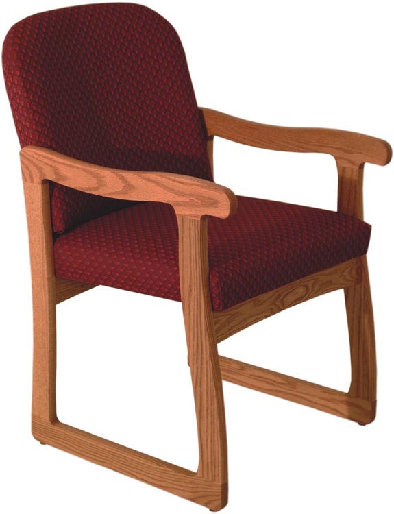 Single Sled Base Chair with Arms by Wooden Mallet