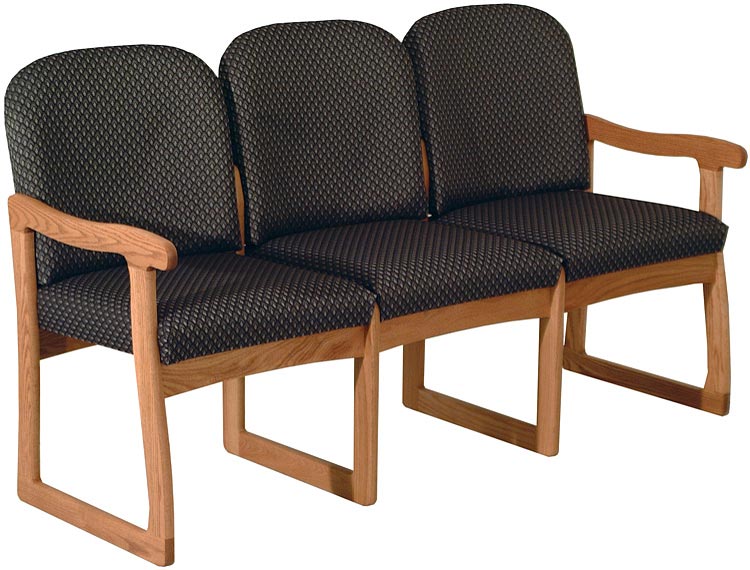 Triple Sled Base Sofa by Wooden Mallet